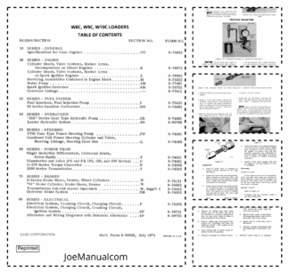 CASE W8C W9C W10C Loaders Service Manual