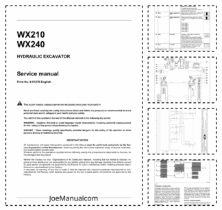 CASE WX210 WS240 Excavator Service Manual