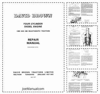 Dawid Brown 1200 990 Selectmatic Four Cylinder Engine Tractors Repair Manual