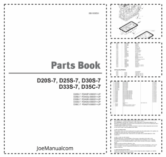 Doosan D20S 7 D25S 7 D30S 7 D33S 7 D35C 7 Forklift Parts Catalog