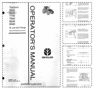 Ford 5640 6640 7740 7840 8240 8340 Tractors Operators Manual