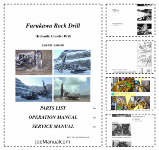 Furukawa 1200-ED 1500-ED Rock Drill Parts Catalog Operation and Service Manual