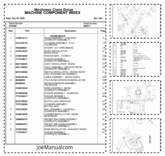 Grove Manitowoc RT650E Crane Parts Catalog