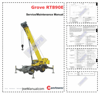 Grove Manitowoc RT890E Crane Service Maintenance Manual