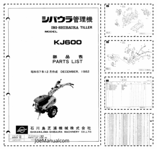 IHI-Shibaura KJ600 Tiller Parts List Catalog