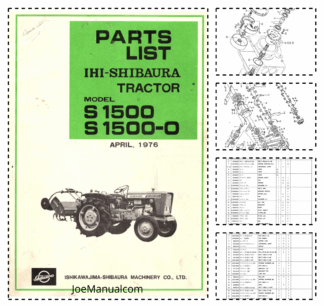IHI-Shibaura S1500 S1500-0 Tractor Parts List Catalog