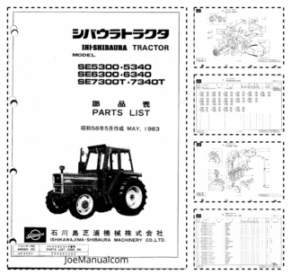IHI-Shibaura SE5300 5340 SE6300 6340 SE7300T 7340T Tractor Parts List Catalog