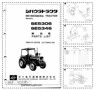IHI-Shibaura SE5306 SE5346 Tractors Parts List Catalog