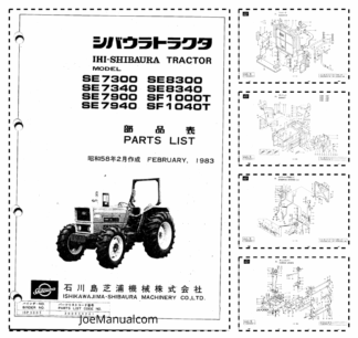 IHI-Shibaura SE7300 SE7340 SE7900 SE7940 SE8300 SE8340 SF1000T SF1040T Parts Catalog