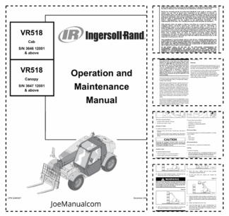 Ingersoll-Rand Bobcat VR518 Telehandler Operation and Maintenance Manual