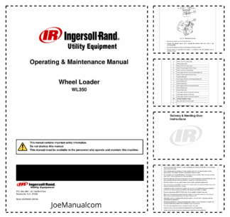 Ingersoll-Rand Bobcat WL350 Wheel Loader Operation and Maintenance Manual