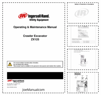 Ingersoll-Rand Bobcat ZX125 Crawler Excavator Operation and Maintenance Manual