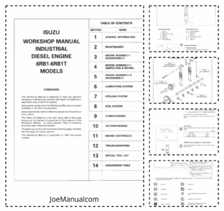 Isuzu 6RB1 6RB1T Engine Workshop Manual