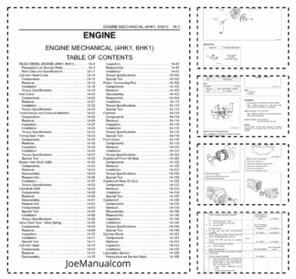 Isuzu JCB 4HK1 6HK1 Engine Service Manual 9806/3010