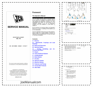 JCB 155 175 Skidsteer Loader Service Manual 9813/9800