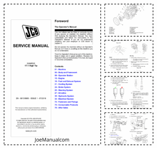 JCB 1T-1 Hight Tip Dumper Service Manual 9813/8850