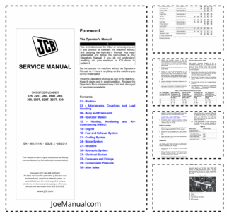 JCB 225 225T 260 260T 280 300 300T 320T 325T 330 Skidsteer Loader Service Manual 9813/5150