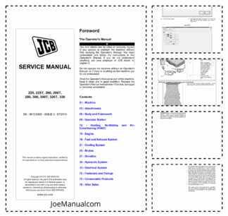 JCB 225 225T 260 260T 280 300 300T 320T 330 Skidsteer Service Manual 9813/2300-2