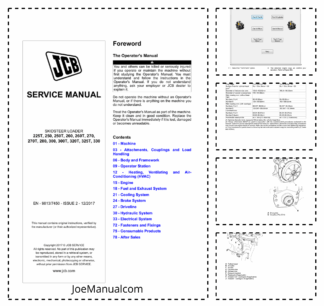 JCB 225T 250 250T 260 260T 270 270T 280 300 300T 320T 325T 330 Skidsteer Service Manual 9813/7450