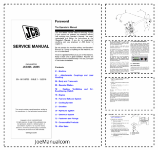 JCB 305 JS305 Excavator Service Manual 9813/6700