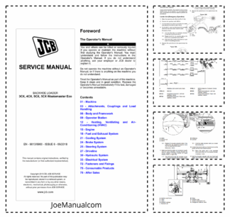 JCB 3CX 4CX 5CX 5CX Wastemaster Eco Backhoe Loader Service Manual 9813/6900
