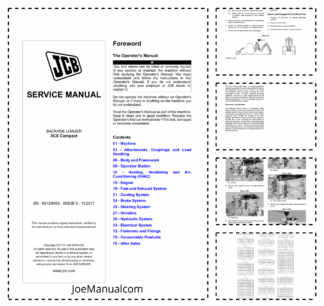 JCB 3CX Compact Backhoe Loader Service Manual 9813/5450