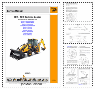 JCB 3DX 3DX XTRA 3DX SUPER 4DX Backhoe Loader Service Manual 9813/2050