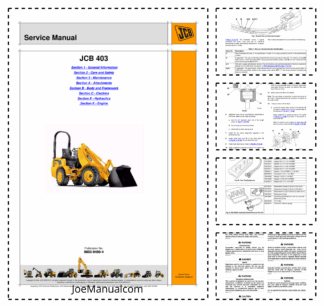 JCB 403 Wheeled Loader Service Manual 9803/9490
