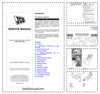 JCB 4160 4190 4220 Fastrac Tractor Service Manual 9813/3600