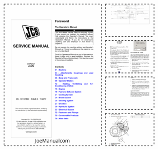 JCB 455ZX Loader Service Manual 9813/4800