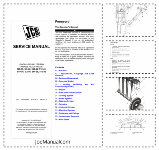 JCB 506-36 507-42 509-42 510-42 510-56 512-56 514-56 516-42 Telehandlers Loadall Service Manual 9813/5050