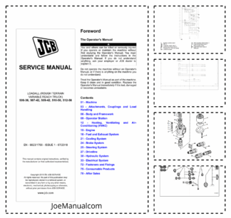 JCB 506-36 507-42 509-42 510-56 512-56 Telehandlers Loadall Service Manual 9823/1700
