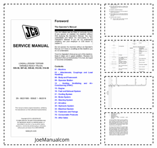JCB 506-36 507-42 509-42 512-56 514-56 Telehandlers Loadall Service Manual 9823/1650