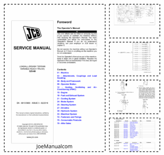 JCB 525-60 Telehandler Loadall Service Manual 9813/3900