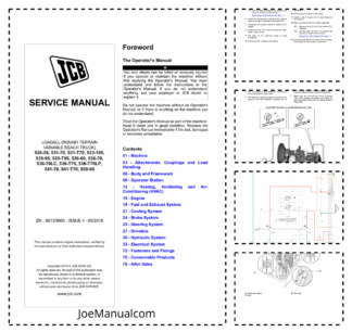 JCB 526-55 531-70 533-105 535-95 536-60 536-70 541-70 550-80 Loadall Service Manual 9813/5600