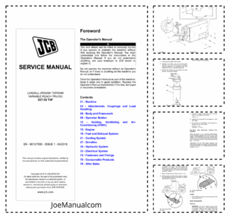JCB 527-58 T4F Telehandler Loadall Service Manual 9813/7550