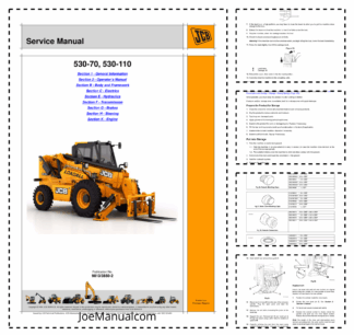 JCB 530-70 530-110 Telehandlers Loadall Service Manual 9813/3850-2