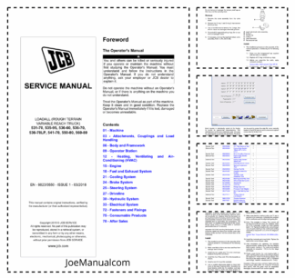 JCB 531-70 535-95 536-60 536-70 536-70LP 541 550 560 Loadall Service Manual 9823/0550