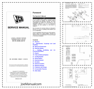 JCB 531-70 535-95 541-70 Telehandlers Loadall Service Manual 9813/9050