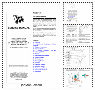 JCB 533-105 535-v125 535-v140 540 550 Telehandlers Loadall Service Manual 9813/8750