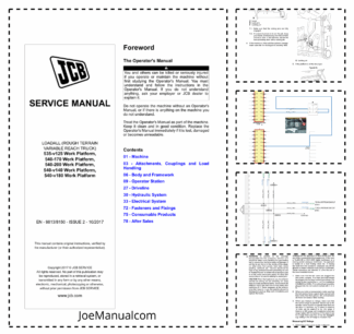 JCB 535-V125 540-70 540-200 540-V140 540-v180 Telehandlers Loadall Service Manual 9813/8150