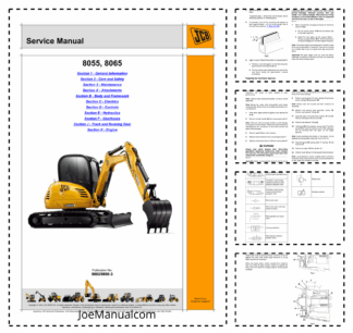 JCB 8055 8065 Excavators Service Manual 9803/9890