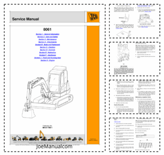 JCB 8061 Excavator Service Manual 9813/1750