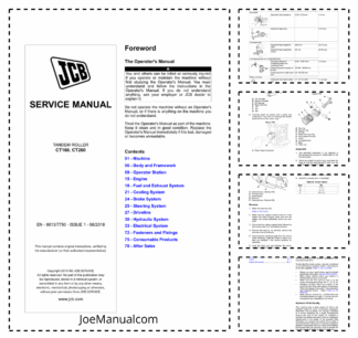 JCB CT160 CT260 Tandem Roller Service Manual 9813/7750