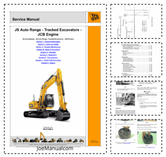 JCB JS Auto Range Tracked Excavator with JCB Engine Service Manual 9813/1000