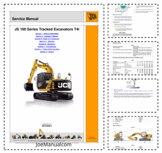 JCB JS Series Tracked Excavators T4i Service Manual 9813/2200