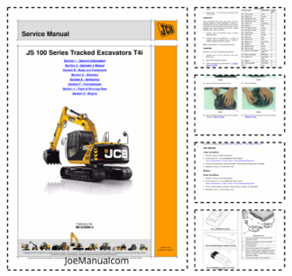 JCB JS115 JS130 JS145 JS160 JS180 JS200 JS210 JS220 JS235 JS330 JS360 T4i Service Manual 9813/2200-4
