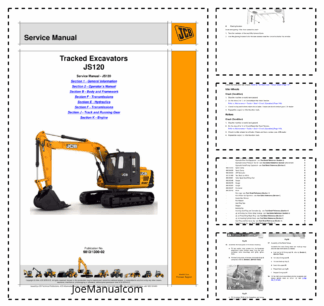 JCB JS120 Excavator Service Manual 9813/1300