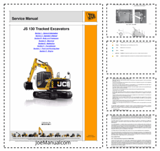 JCB JS130 T3 Excavator Service Manual 9813/4100