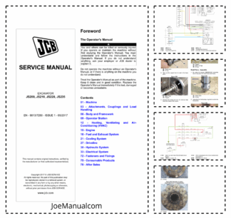 JCB JS200 JS210 JS220 JS235 Excavators Service Manual 9813/7250